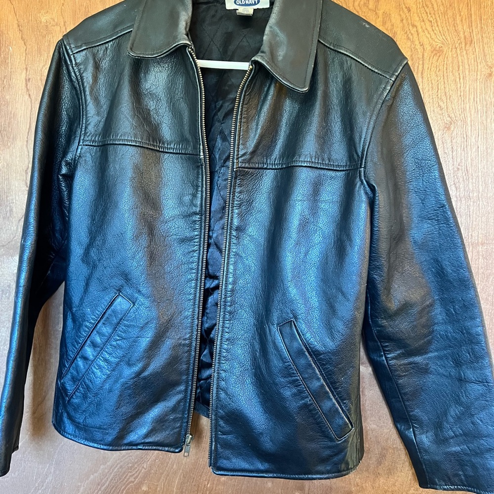 Old Navy Black Leather Jacket